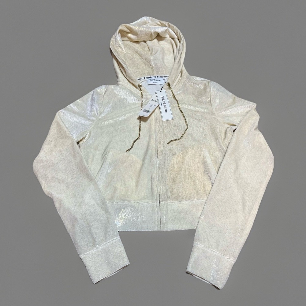 juicy couture velour tracksuit Gold Shimmer NWT Women's Small Crop